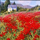 Shirley Novak Spring's Poppy Crop painting